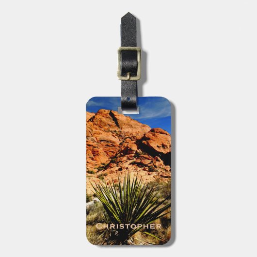 woestijnscène met Yucca Southwest Bag Bagagelabel (Voorkant verticaal)