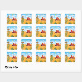 Woestijnscène op sticker (Vel)