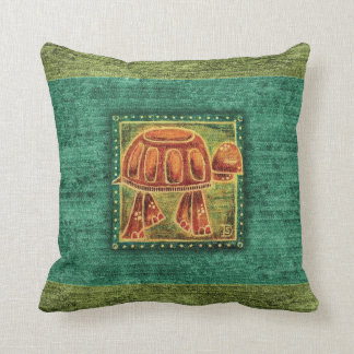 Woestijnschildpad in oliepastel kussen