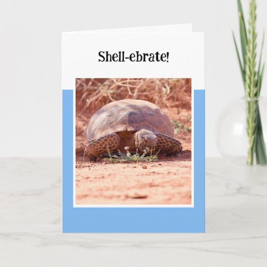 Woestijnschildpad Vouw Verjaardagskaart Kaart (Voorkant)