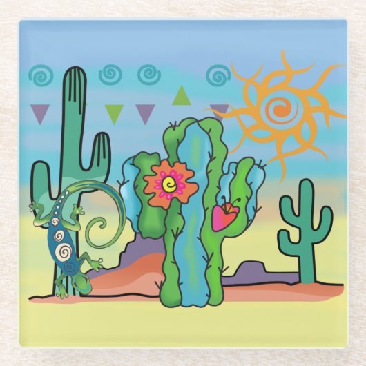 Woestijnschoonheid Glazen Onderzetter (Voorkant)