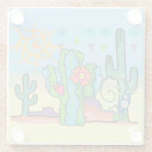 Woestijnschoonheid Glazen Onderzetter (Achterkant)