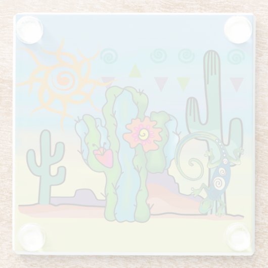 Woestijnschoonheid Glazen Onderzetter (Achterkant)