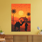 Woestijnsereniteit bij zonsondergang canvas afdruk (Insitu (Woonkamer))
