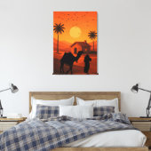 Woestijnsereniteit bij zonsondergang canvas afdruk (Insitu (Slaapkamer))