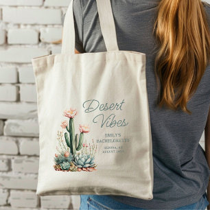 Woestijnsfeer Bachelorette-feest Bloeiende Cactus Tote Bag