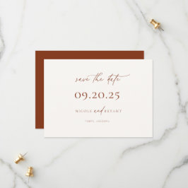 WoestijnSienna Minimalist Wedding Save the Date