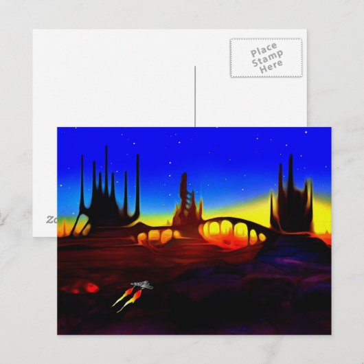 woestijnstad briefkaart (Voorkant / Achterkant)