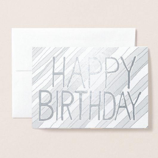 Woestijnstaffels Metallic Folie Happy Birthday Kaa Folie Kaarten (Voorkant met envelop)