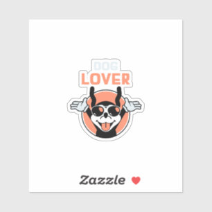 Woestijnstorm Hond Cartoon Karakter Hond Liefhebbe Sticker