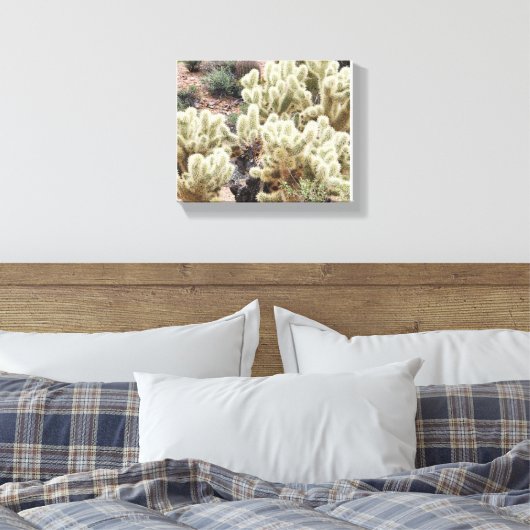 Woestijnstraling Cholla Cactus Foto Canvas Afdruk (Insitu (Slaapkamer))