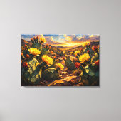 Woestijnstraling: De Levendige Cactusvijg Canvas Afdruk (Voorkant)