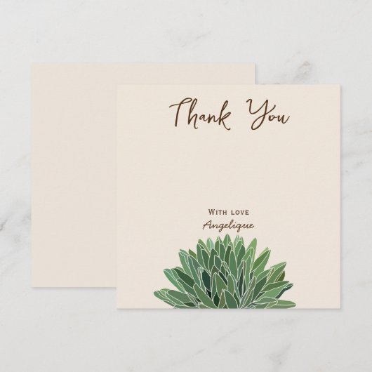 Woestijnsucculent Bedankkaart (Voorkant / Achterkant)
