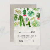 Woestijnsucculenten Huwelijks plaatskaarten - Stee (Voorkant / Achterkant)