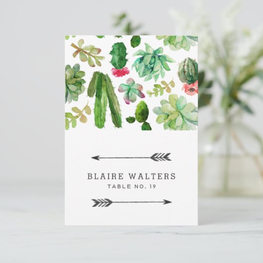 Woestijnsucculenten Huwelijksplaatskaarten Kaart (Staand voorkant)