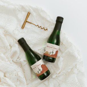 Woestijnthema Bachelorette-feest Sparkling Wijnetiket