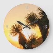 Woestijnthema Home Decor met Cactus Foto Grote Klok (Voorkant)