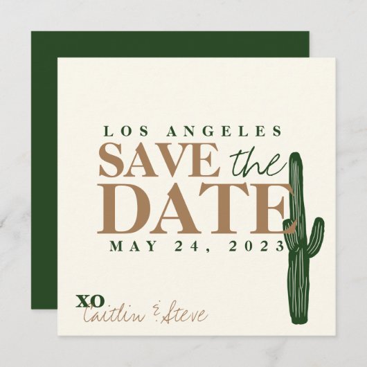 Woestijnthema voor een bruiloft save the date (Voorkant / Achterkant)