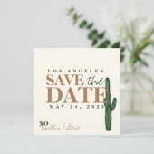 Woestijnthema voor een bruiloft save the date (Staand voorkant)