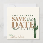 Woestijnthema voor een bruiloft save the date (Voorkant)