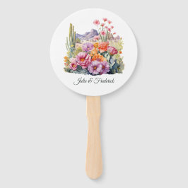 Woestijntinten Bloemen Bruiloft Handwaaier