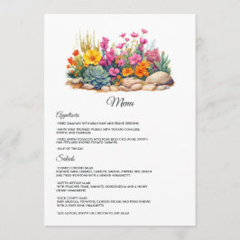 Woestijntinten Bloemengebruiloft Menu