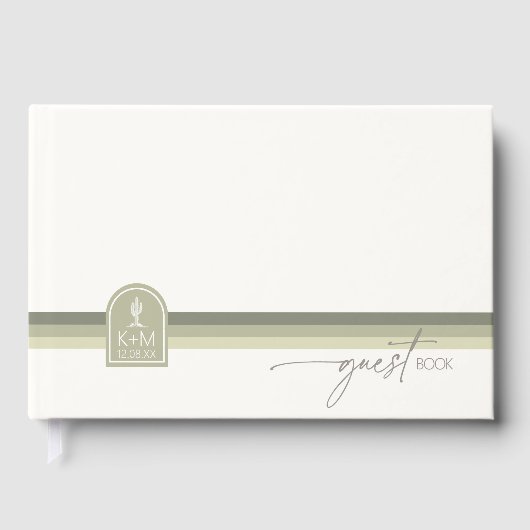 Woestijntrillingen Huwelijksstreep Salie ID1019 Gastenboek (Voorkant)