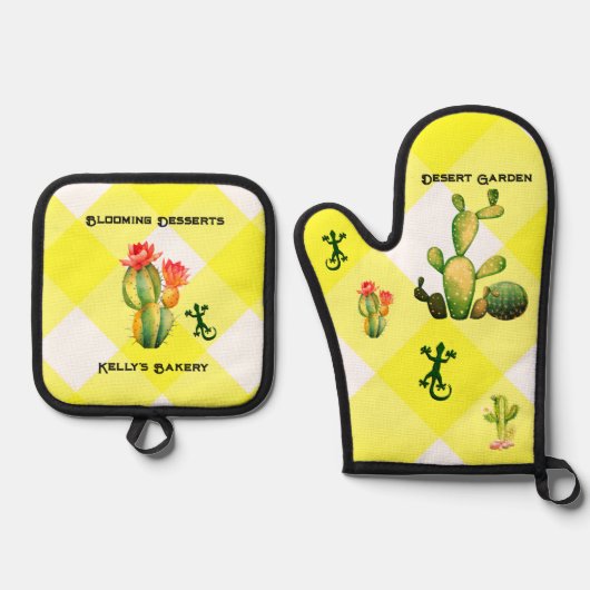 woestijntuin ovenwant & pannenlap set (Voorkant)