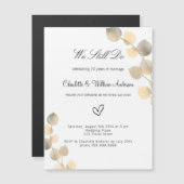 Woestijnvernieuwing gouden eucalyptus witte luxe magnetische uitnodiging (Voorkant / Achterkant)