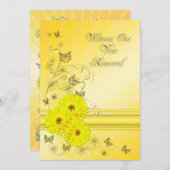 Woestijnvernieuwing Uitnodiging met gele bloem (Voorkant / Achterkant)