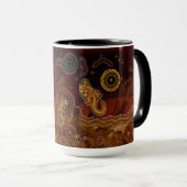 "Woestijnverwarming" Australische Aboriginal Style Mok (Voorkant rechts)