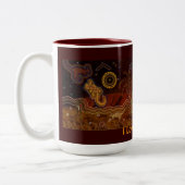 "Woestijnverwarming" Australische Aboriginal Style Tweekleurige Koffiemok (Links)