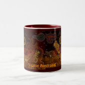 "Woestijnverwarming" Australische Aboriginal Style Tweekleurige Koffiemok (Center)