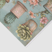 Woestijnvetplanten bloeiende cactuspotten Decoupag Tissuepapier (Detail)