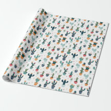 Woestijnvibes: Cactus-thema inpakpapier van Vint