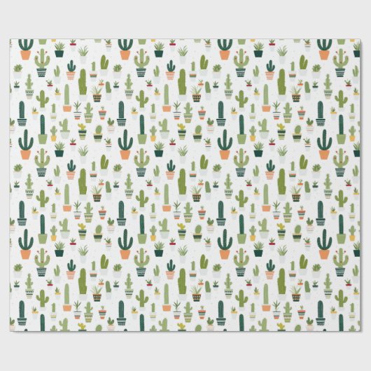 Woestijnvibes: Cactus-thema inpakpapier van Vint (Vlak)