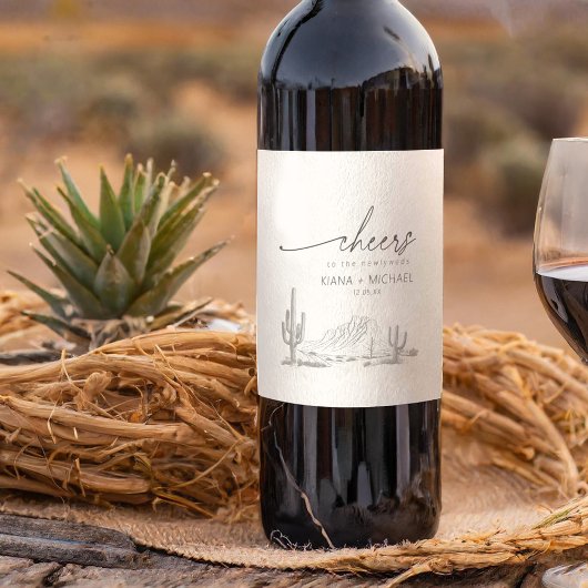 Woestijnvibes Trouwlandschap Ivoor ID1019 Wijn Etiket