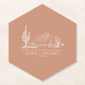 Woestijnvibes Trouwlandschap Terra Cotta ID1019 Kartonnen Onderzetters (Voorkant)