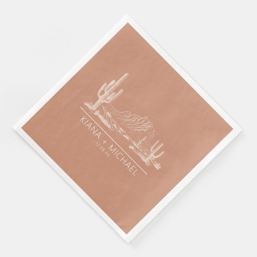 Woestijnvibes Trouwlandschap Terra Cotta ID1019 Servet (Hoek)