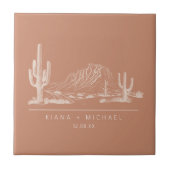 Woestijnvibes Trouwlandschap Terra Cotta ID1019 Tegeltje (Voorkant)