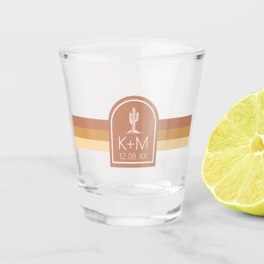 Woestijnvibes Trouwstreep Terra Cotta ID1019 Shot Glas (Voorkant)