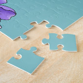 Woestijnvos Paarse Roze Bloemen Mooie Blauwe Botan Legpuzzel (Zijkant)