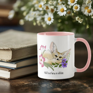 Woestijnvos Paarse Roze Bloemen Mooie Blauwe Botan Mok