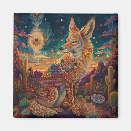 woestijnvossen grillige dieren magneet (Voorkant)