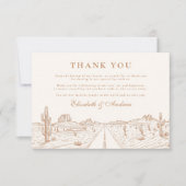 Woestijnweg Westerne bruiloft Bedankkaart (Voorkant)