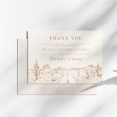 Woestijnweg Westerne bruiloft Bedankkaart