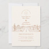 Woestijnweg Westerne bruiloft Kaart (Voorkant)