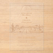 Woestijnweg Westers Huwelijk Acryl Uitnodigingen (Voorkant)