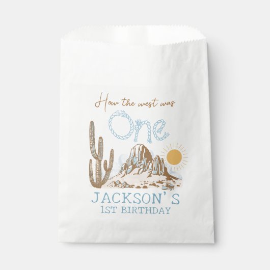  woestijnwild west Western 1e verjaardag Bedankzakje (Voorkant)