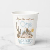 woestijnwild west Western 1e verjaardag Papieren Bekers (Achterkant)